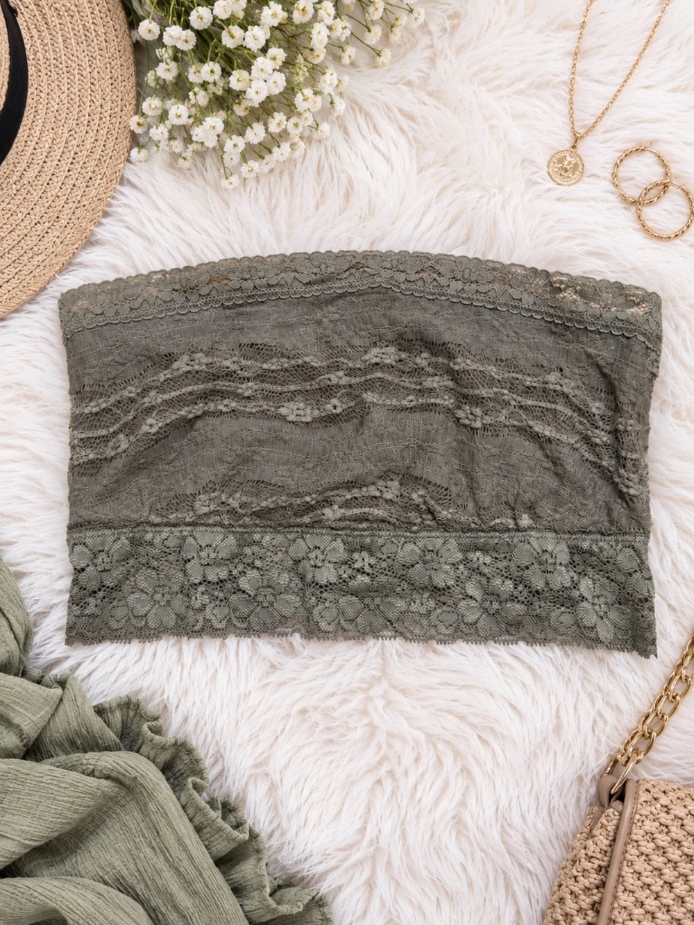 Lace Bandeau Crop Top